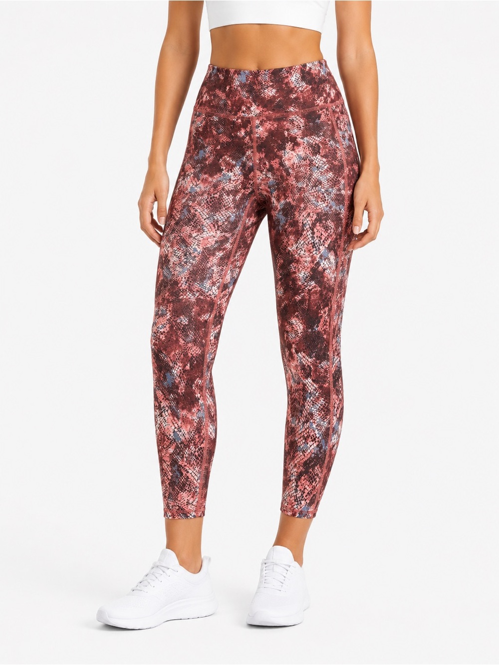 Active Zone Size X Pink Snakeskin Print High-Rise Athletic Leggings with Pockets